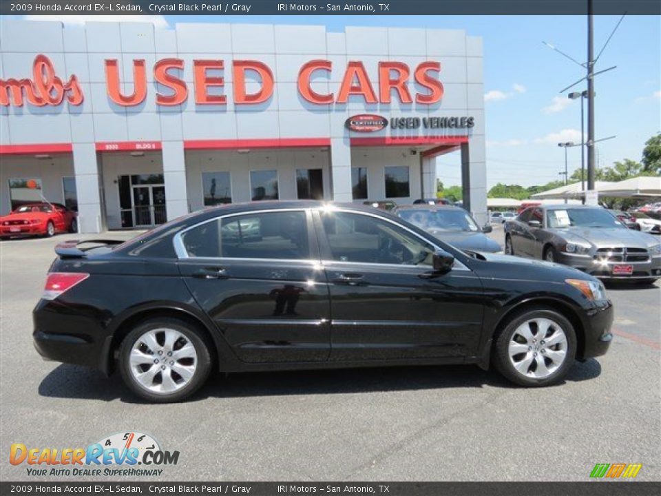 2009 Honda Accord EX-L Sedan Crystal Black Pearl / Gray Photo #9