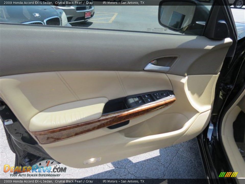 2009 Honda Accord EX-L Sedan Crystal Black Pearl / Gray Photo #12