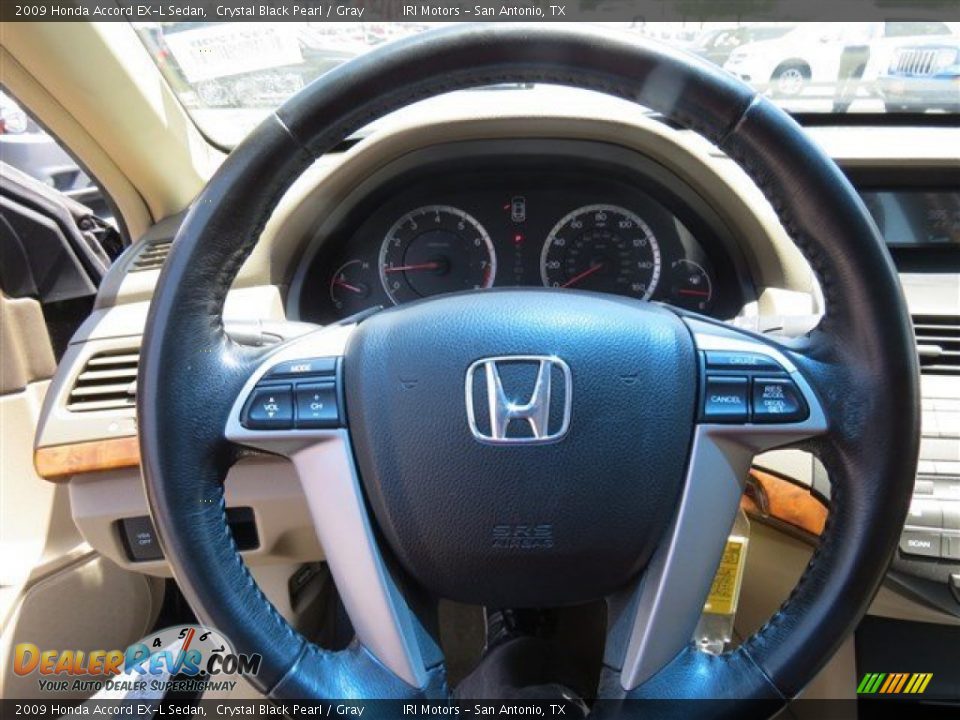 2009 Honda Accord EX-L Sedan Crystal Black Pearl / Gray Photo #25