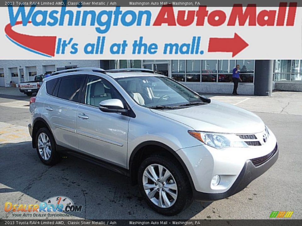 2013 Toyota RAV4 Limited AWD Classic Silver Metallic / Ash Photo #1