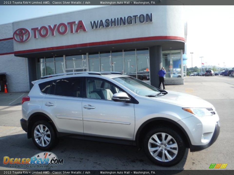 2013 Toyota RAV4 Limited AWD Classic Silver Metallic / Ash Photo #2