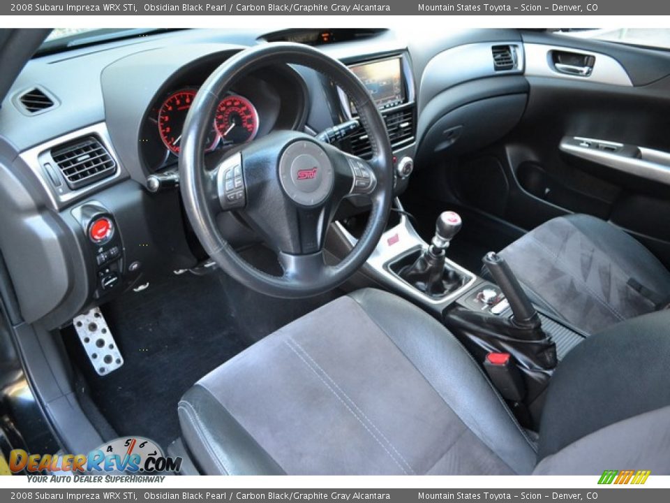 Carbon Black/Graphite Gray Alcantara Interior - 2008 Subaru Impreza WRX STi Photo #10