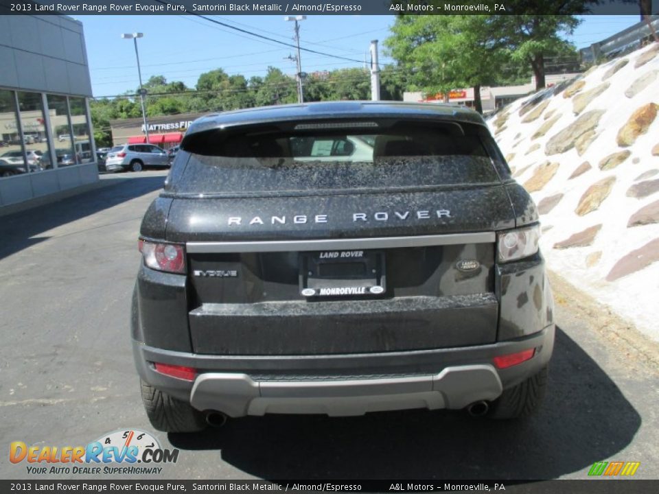 2013 Land Rover Range Rover Evoque Pure Santorini Black Metallic / Almond/Espresso Photo #5
