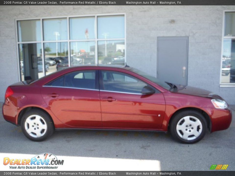 2008 Pontiac G6 Value Leader Sedan Performance Red Metallic / Ebony Black Photo #2