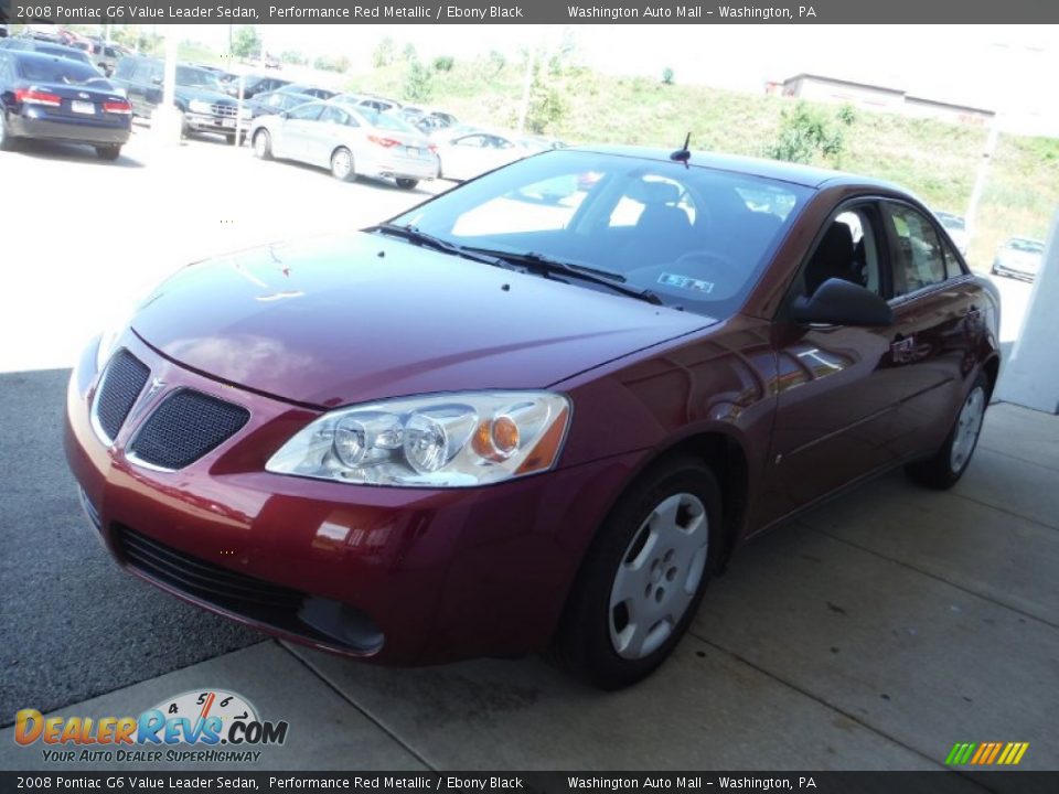 2008 Pontiac G6 Value Leader Sedan Performance Red Metallic / Ebony Black Photo #5