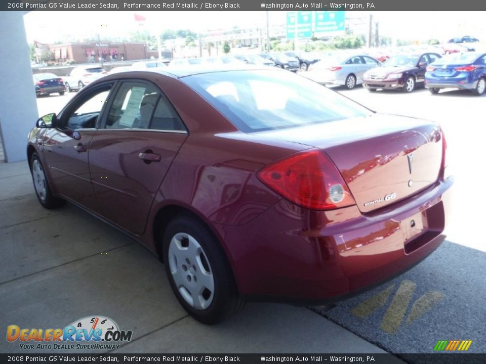 2008 Pontiac G6 Value Leader Sedan Performance Red Metallic / Ebony Black Photo #6