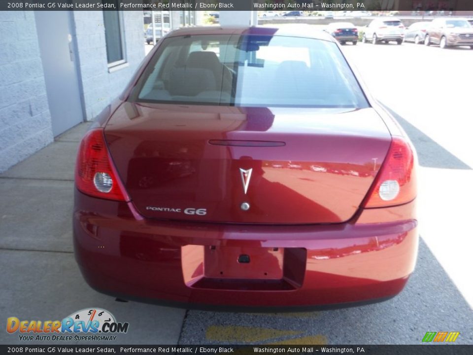 2008 Pontiac G6 Value Leader Sedan Performance Red Metallic / Ebony Black Photo #7