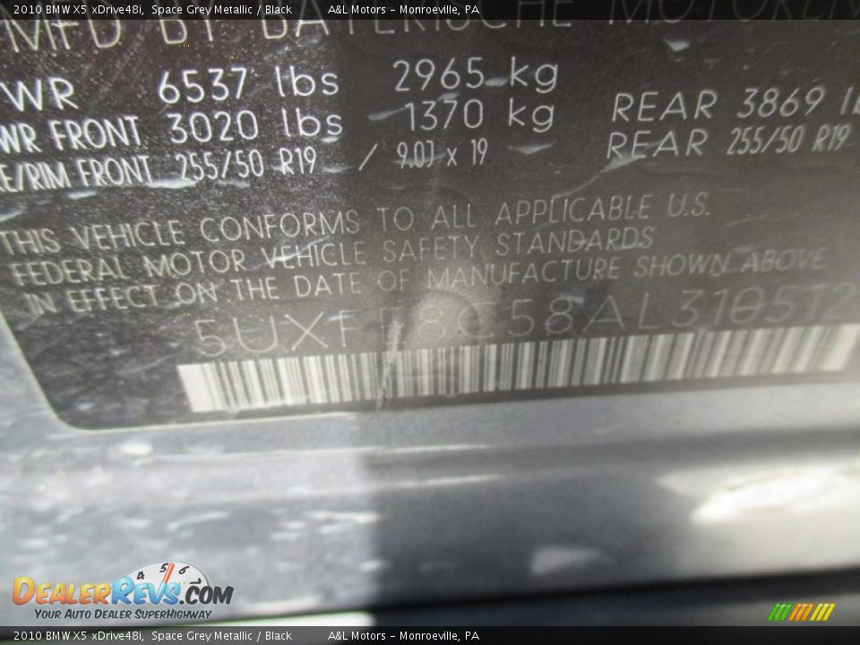 2010 BMW X5 xDrive48i Space Grey Metallic / Black Photo #19