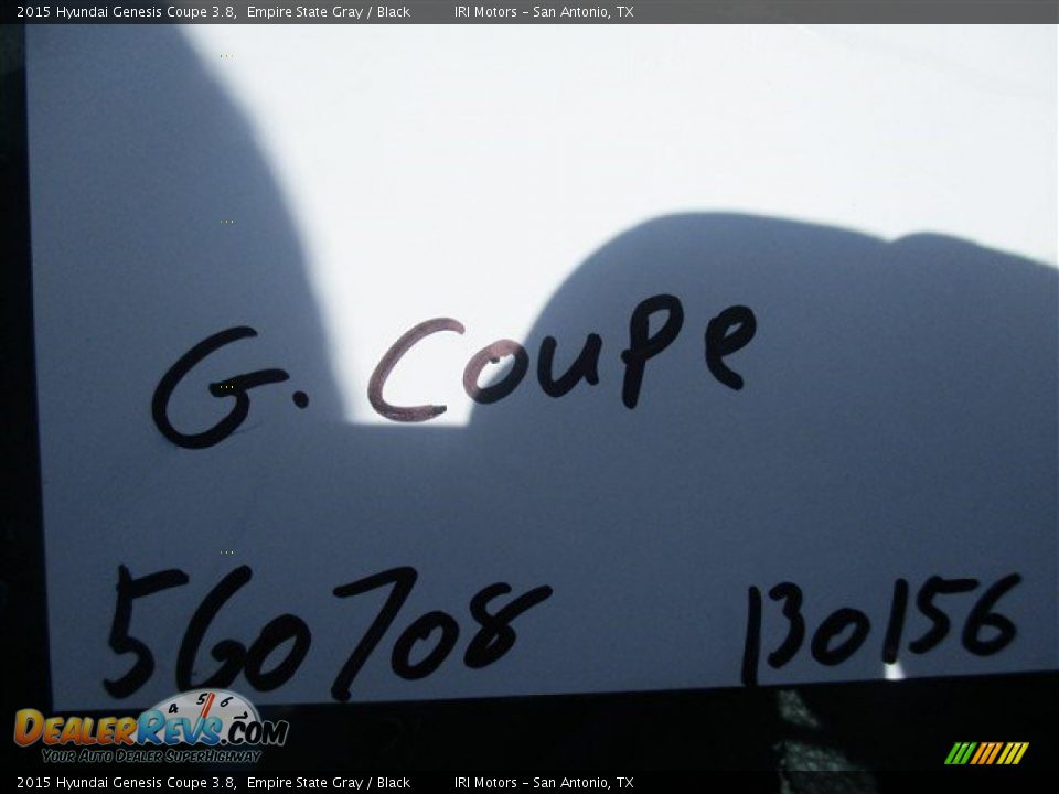 2015 Hyundai Genesis Coupe 3.8 Empire State Gray / Black Photo #14