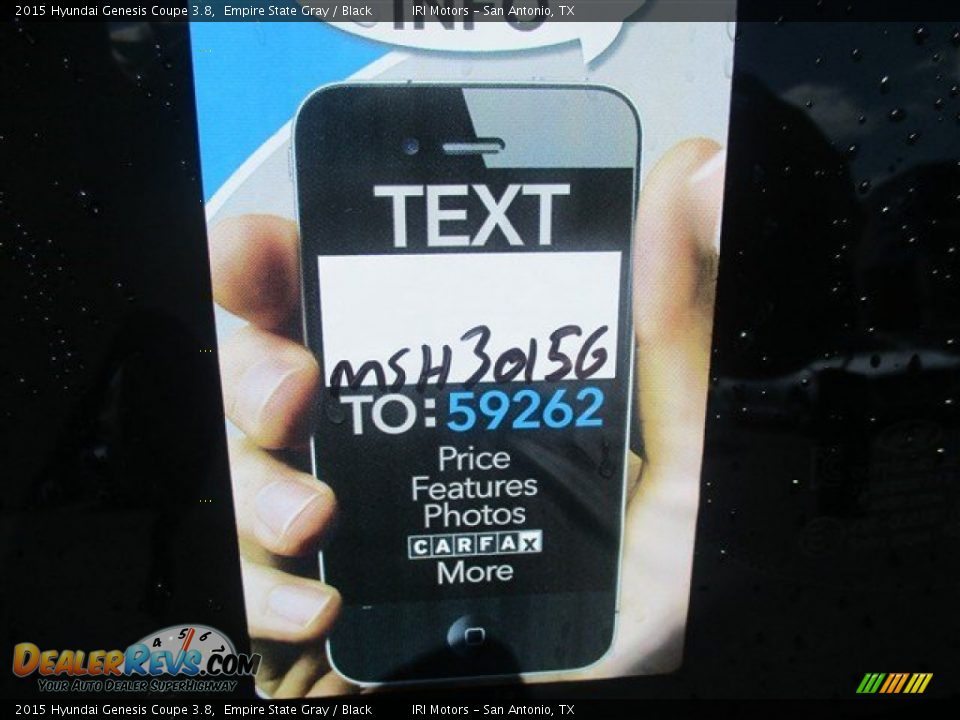 2015 Hyundai Genesis Coupe 3.8 Empire State Gray / Black Photo #15