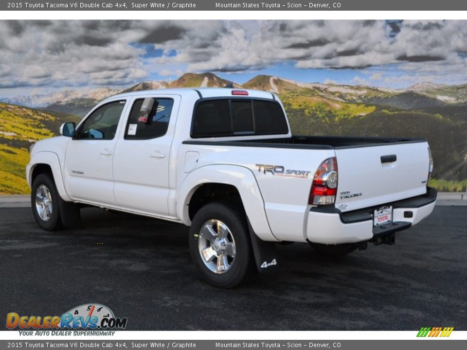 2015 Toyota Tacoma V6 Double Cab 4x4 Super White / Graphite Photo #3