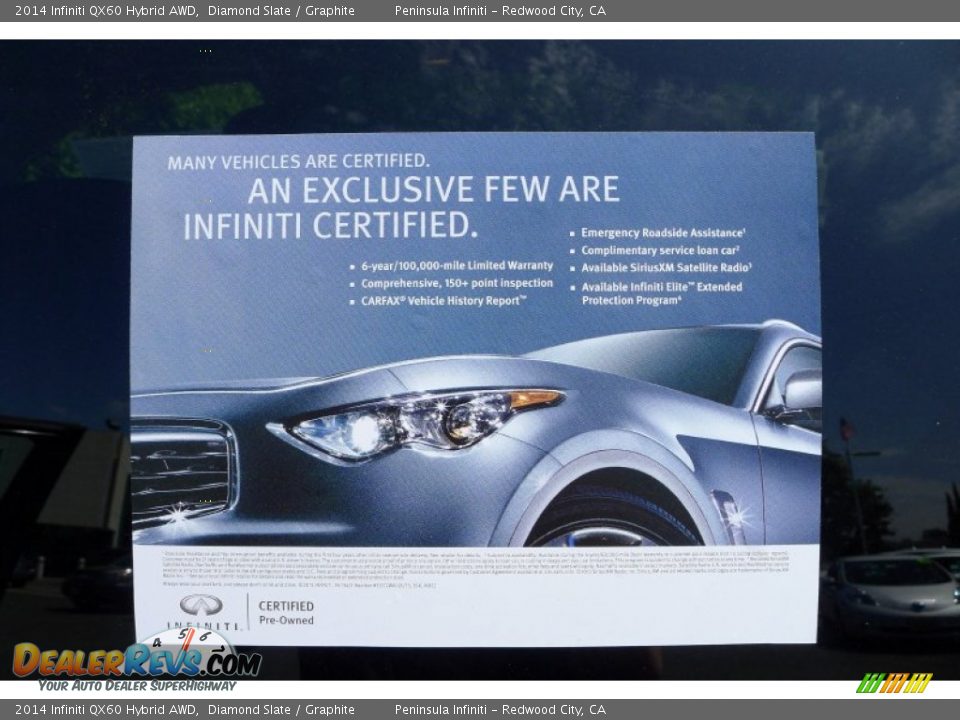 2014 Infiniti QX60 Hybrid AWD Diamond Slate / Graphite Photo #22
