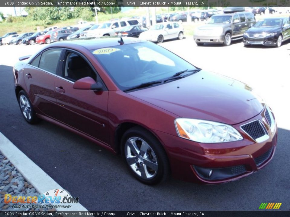 2009 Pontiac G6 V6 Sedan Performance Red Metallic / Ebony Photo #7