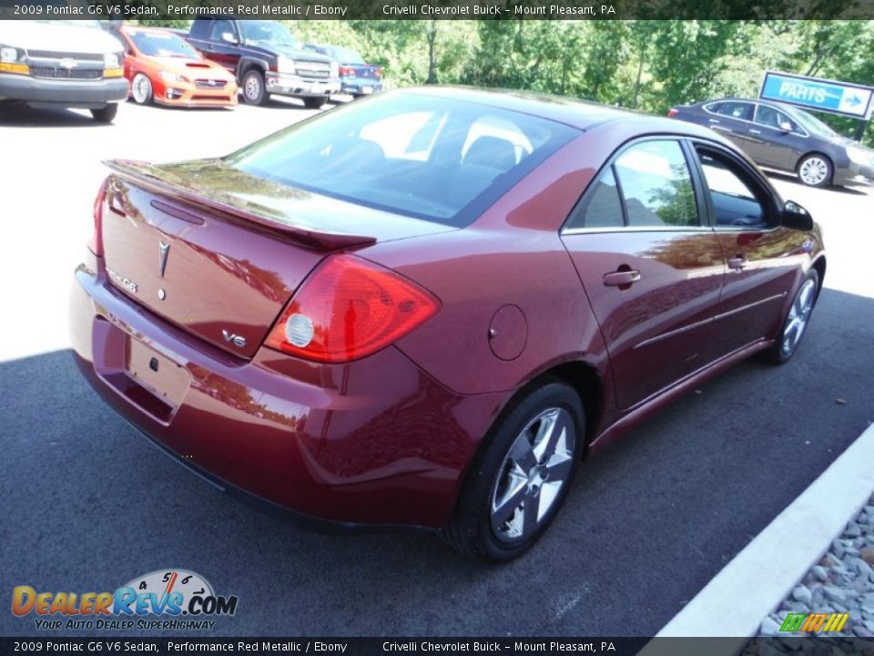2009 Pontiac G6 V6 Sedan Performance Red Metallic / Ebony Photo #8