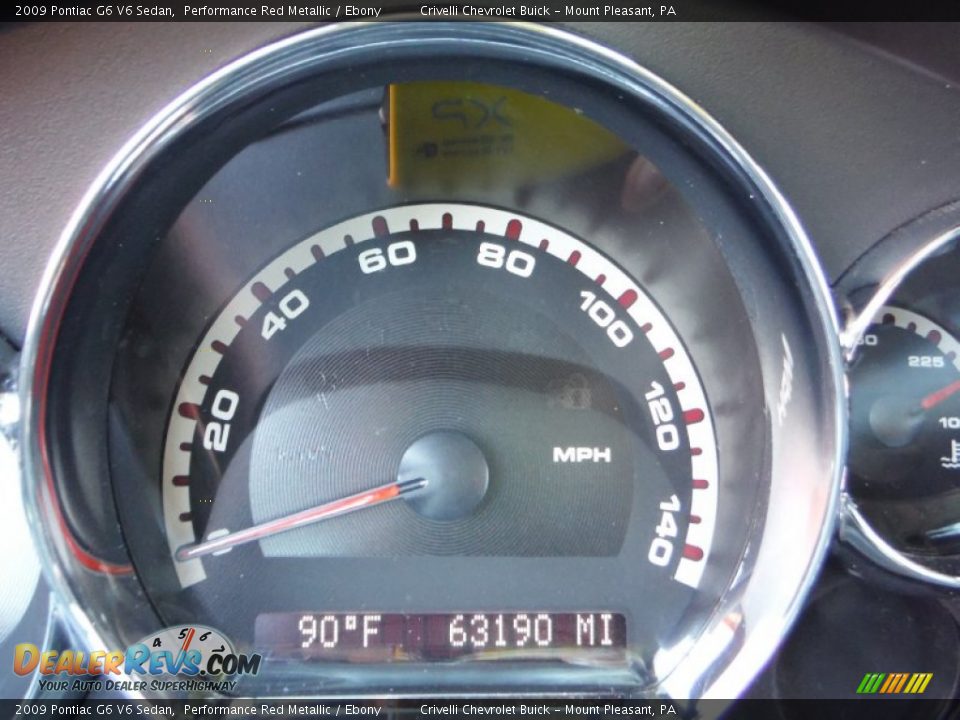 2009 Pontiac G6 V6 Sedan Performance Red Metallic / Ebony Photo #35