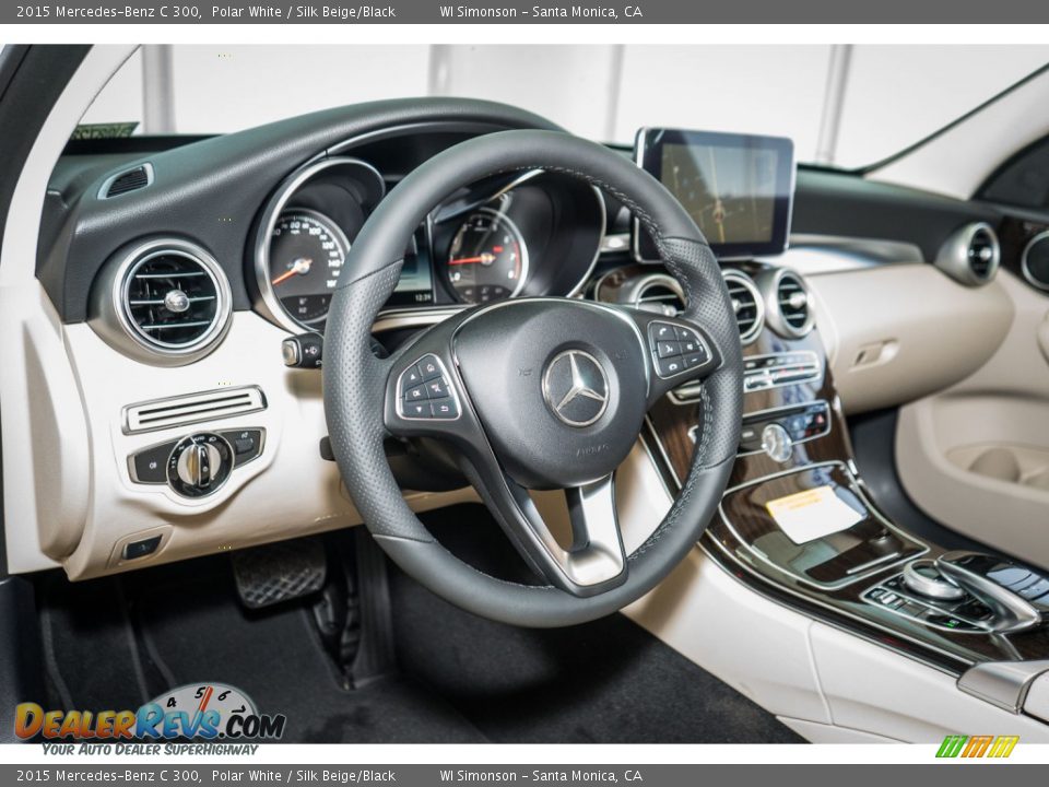 2015 Mercedes-Benz C 300 Polar White / Silk Beige/Black Photo #6