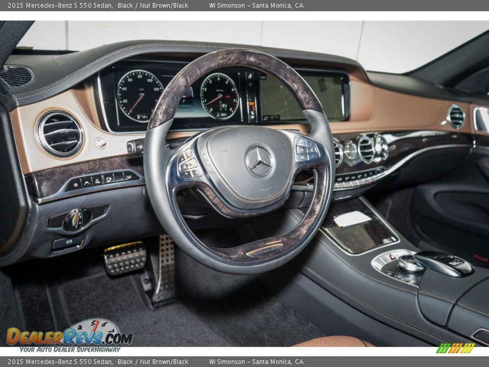 2015 Mercedes-Benz S 550 Sedan Black / Nut Brown/Black Photo #6