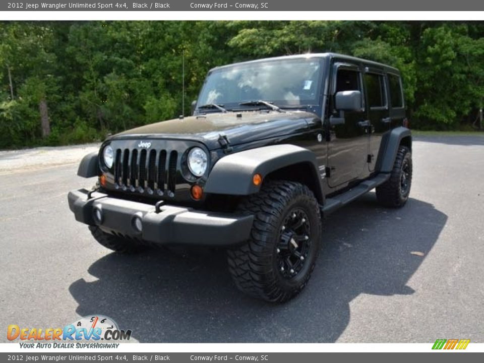 2012 Jeep Wrangler Unlimited Sport 4x4 Black / Black Photo #1