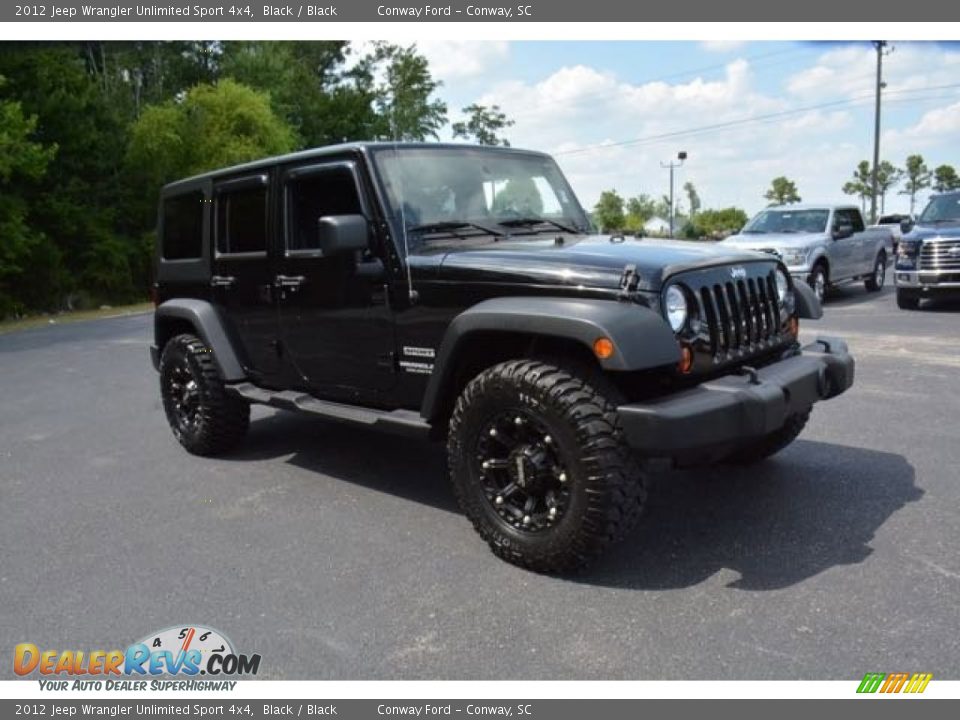 2012 Jeep Wrangler Unlimited Sport 4x4 Black / Black Photo #3