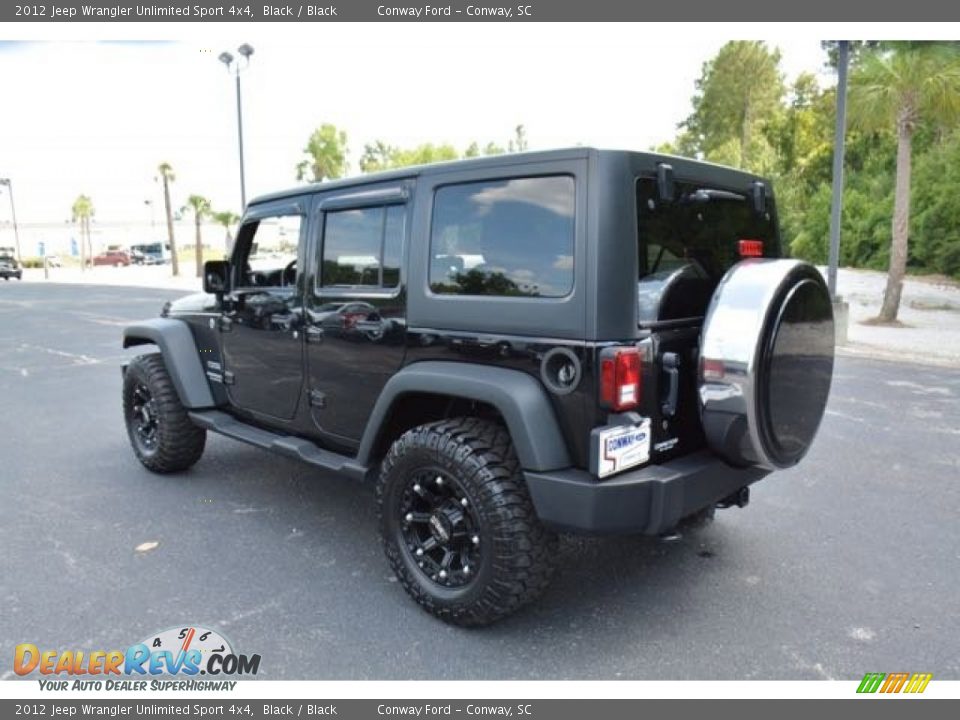 2012 Jeep Wrangler Unlimited Sport 4x4 Black / Black Photo #7