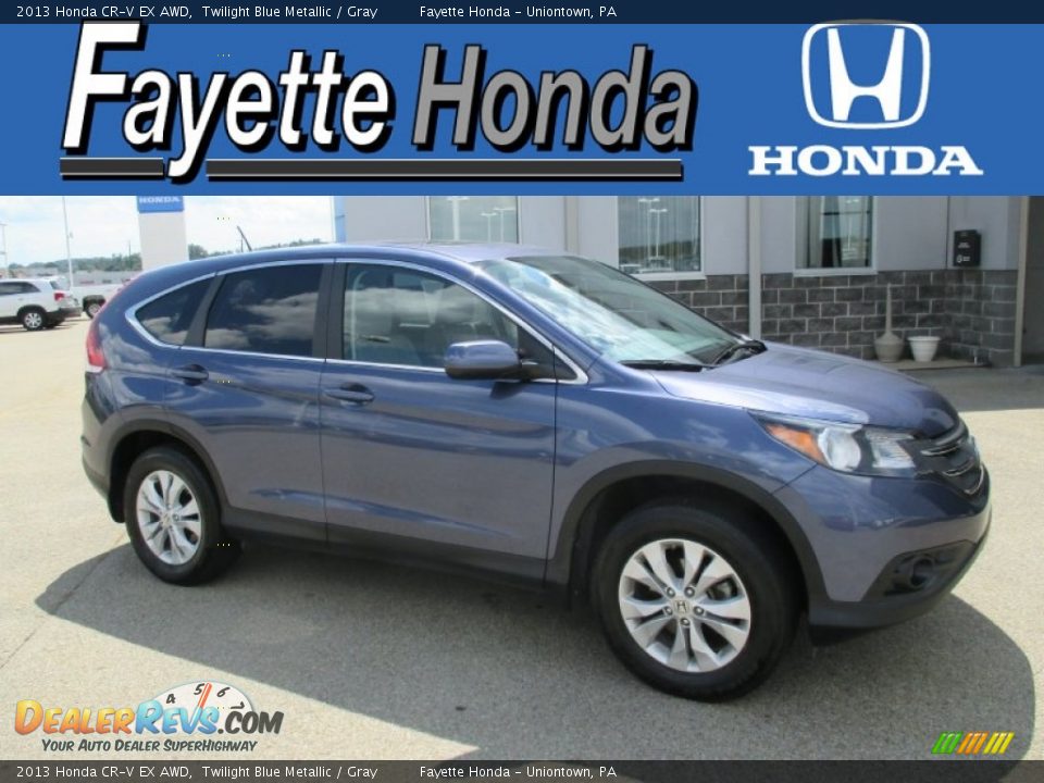 2013 Honda CR-V EX AWD Twilight Blue Metallic / Gray Photo #1