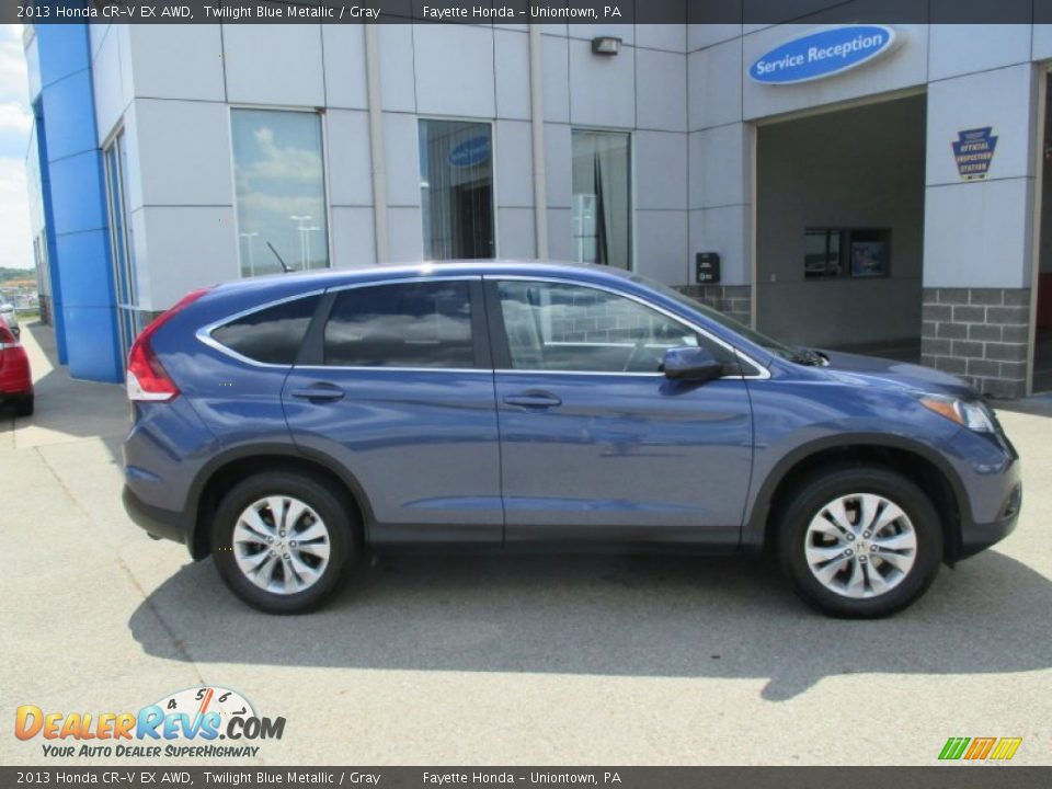 2013 Honda CR-V EX AWD Twilight Blue Metallic / Gray Photo #2
