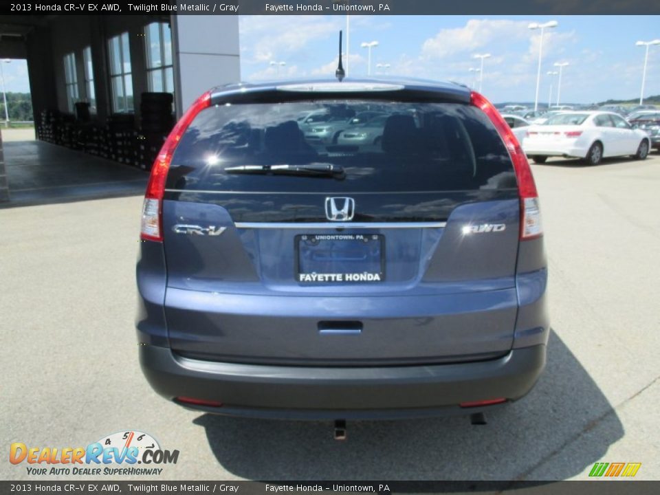 2013 Honda CR-V EX AWD Twilight Blue Metallic / Gray Photo #3
