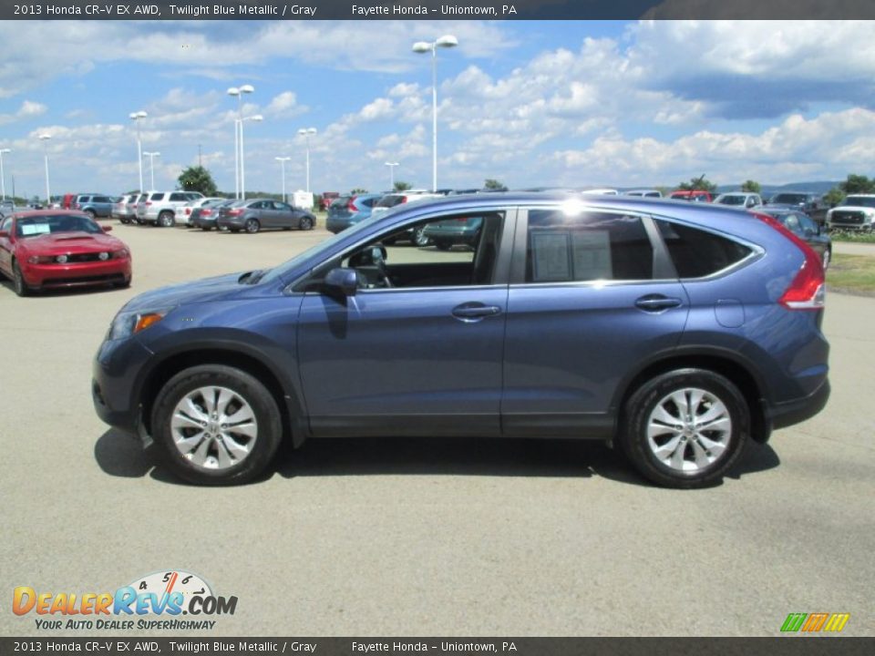 2013 Honda CR-V EX AWD Twilight Blue Metallic / Gray Photo #4