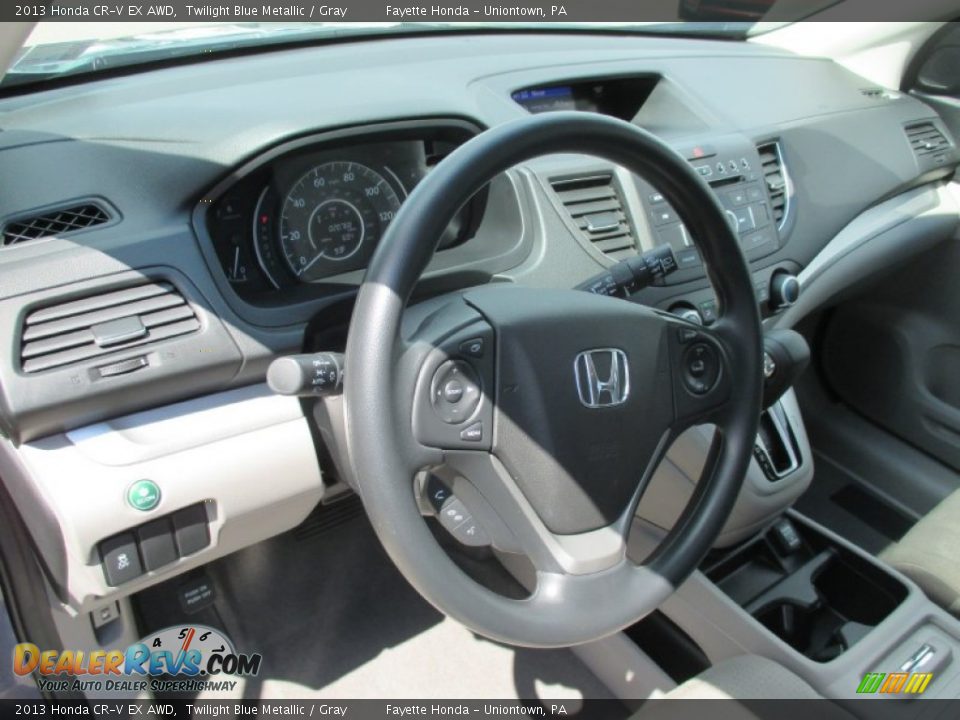 2013 Honda CR-V EX AWD Twilight Blue Metallic / Gray Photo #9