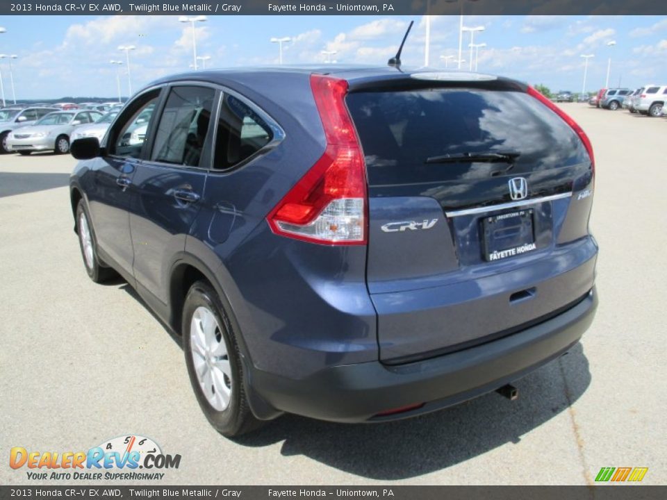 2013 Honda CR-V EX AWD Twilight Blue Metallic / Gray Photo #17
