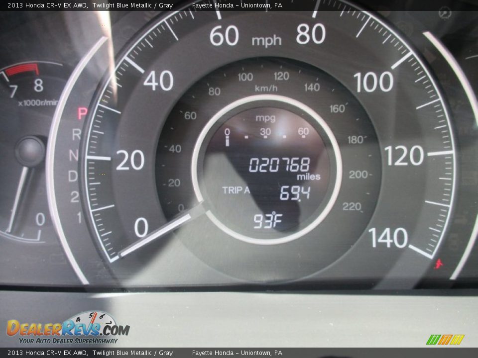 2013 Honda CR-V EX AWD Twilight Blue Metallic / Gray Photo #20