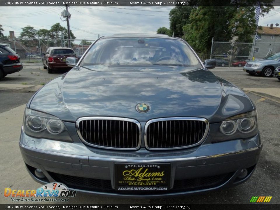 2007 BMW 7 Series 750Li Sedan Michigan Blue Metallic / Platinum Photo #2