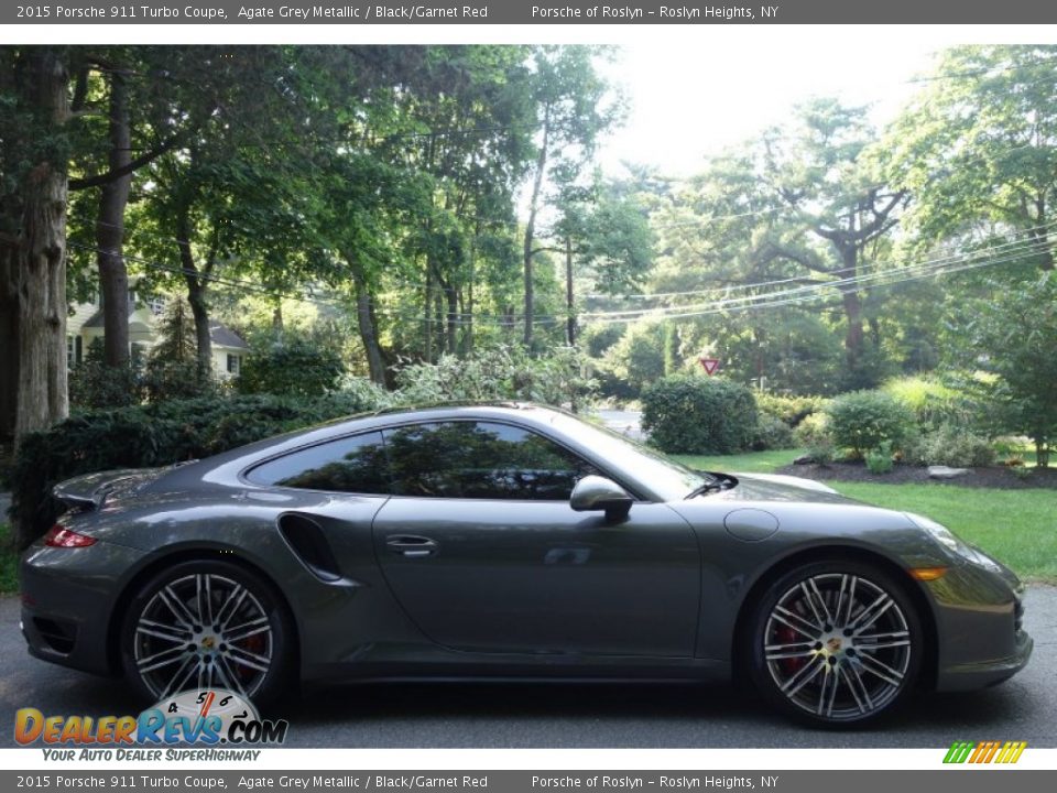 2015 Porsche 911 Turbo Coupe Agate Grey Metallic / Black/Garnet Red Photo #7