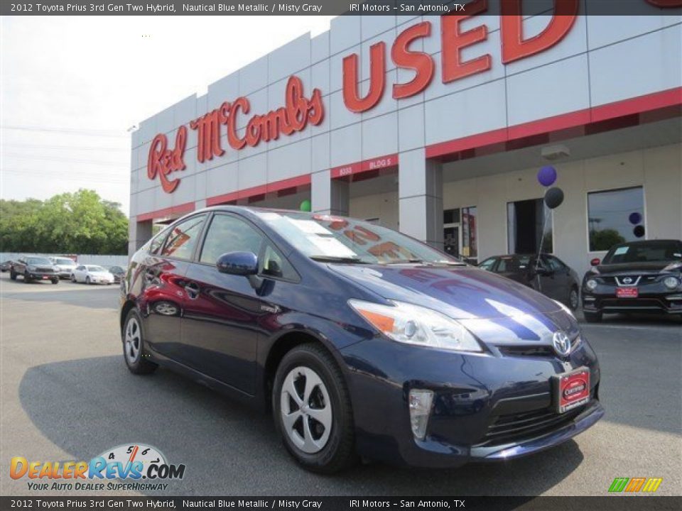2012 Toyota Prius 3rd Gen Two Hybrid Nautical Blue Metallic / Misty Gray Photo #2