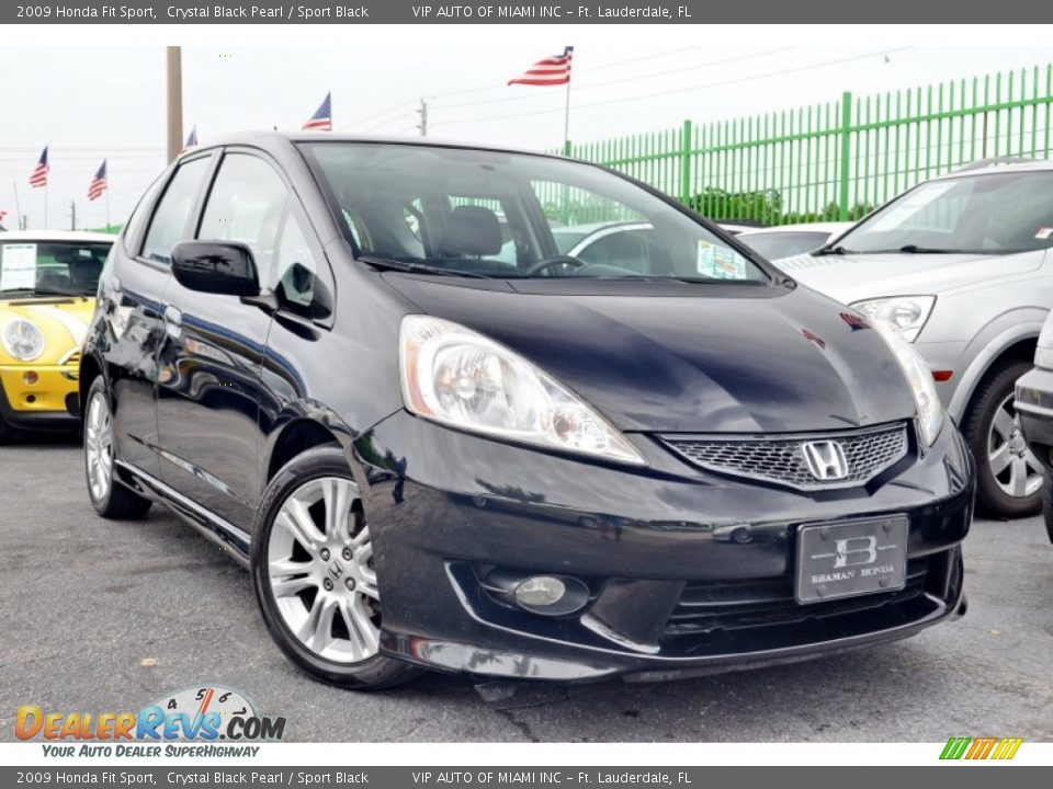 2009 Honda Fit Sport Crystal Black Pearl / Sport Black Photo #1