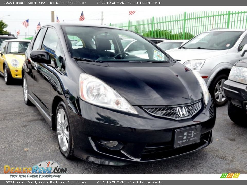 2009 Honda Fit Sport Crystal Black Pearl / Sport Black Photo #4