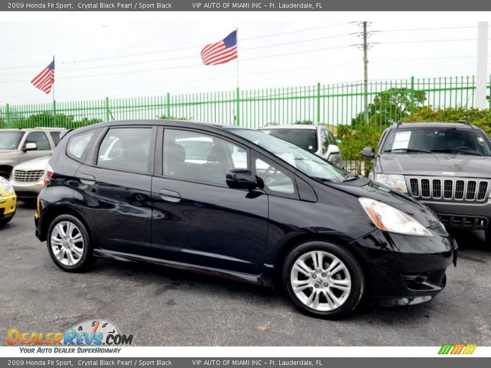 2009 Honda Fit Sport Crystal Black Pearl / Sport Black Photo #6