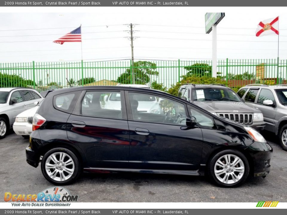 2009 Honda Fit Sport Crystal Black Pearl / Sport Black Photo #7