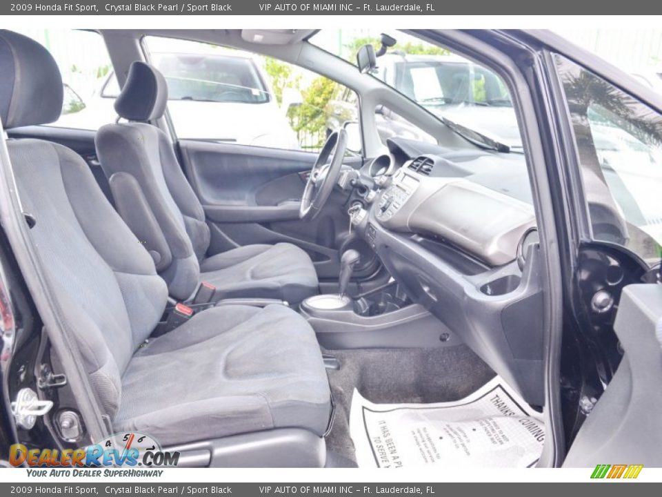 2009 Honda Fit Sport Crystal Black Pearl / Sport Black Photo #28