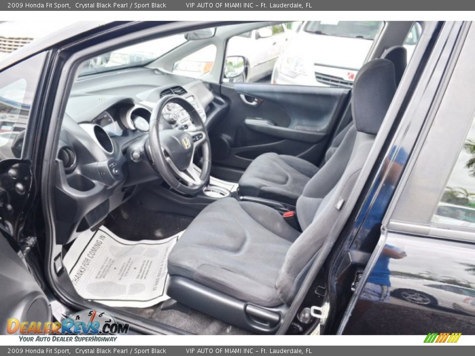 2009 Honda Fit Sport Crystal Black Pearl / Sport Black Photo #34