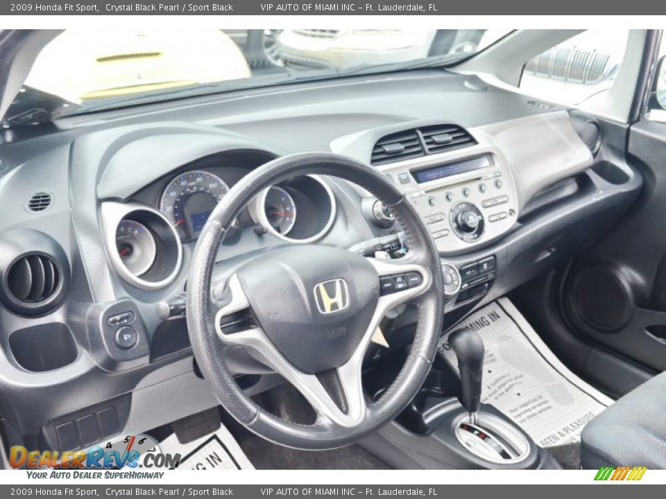 2009 Honda Fit Sport Crystal Black Pearl / Sport Black Photo #35