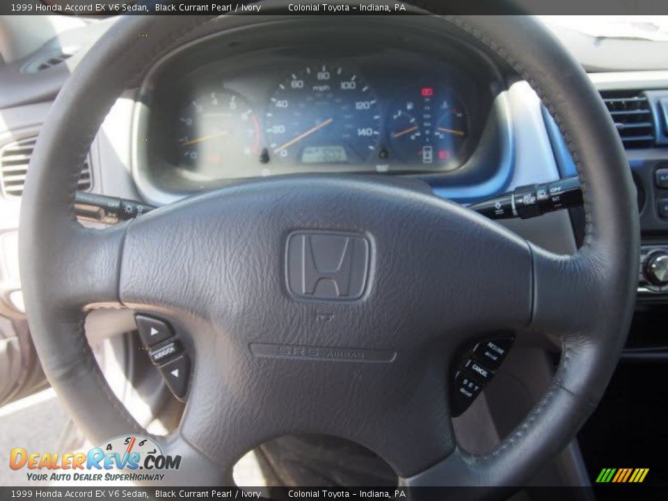 1999 Honda Accord EX V6 Sedan Black Currant Pearl / Ivory Photo #19