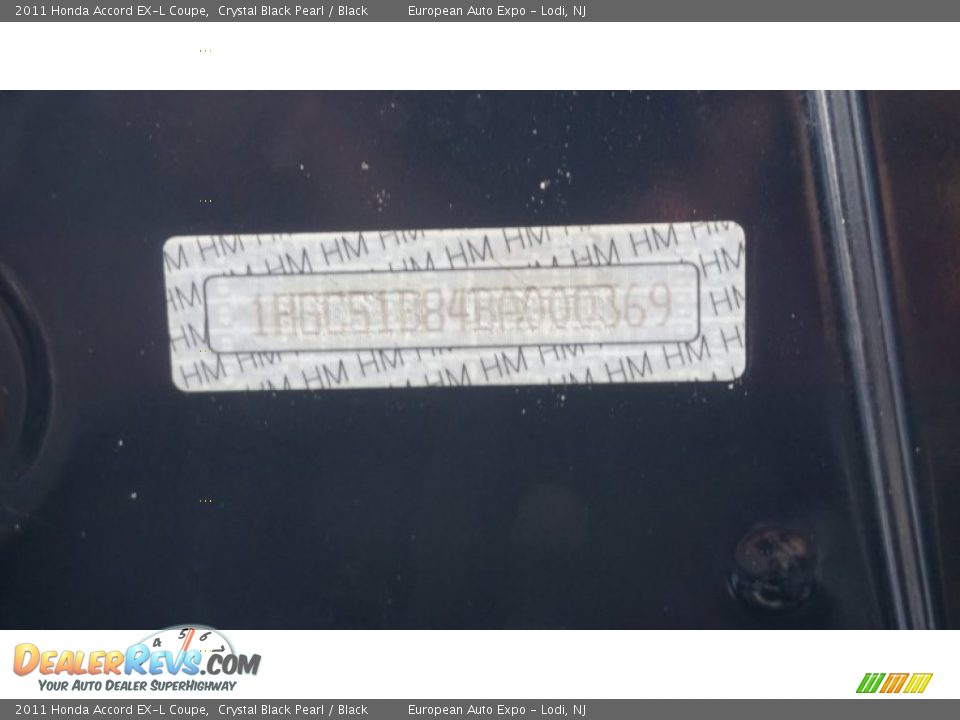 2011 Honda Accord EX-L Coupe Crystal Black Pearl / Black Photo #25