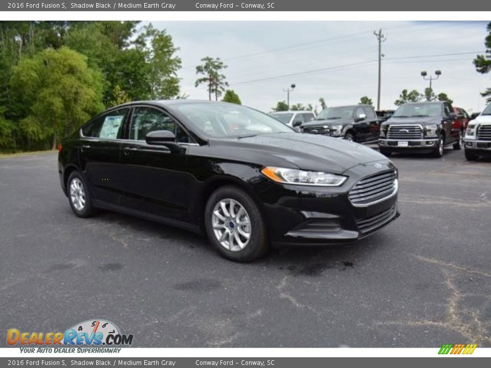 2016 Ford Fusion S Shadow Black / Medium Earth Gray Photo #2