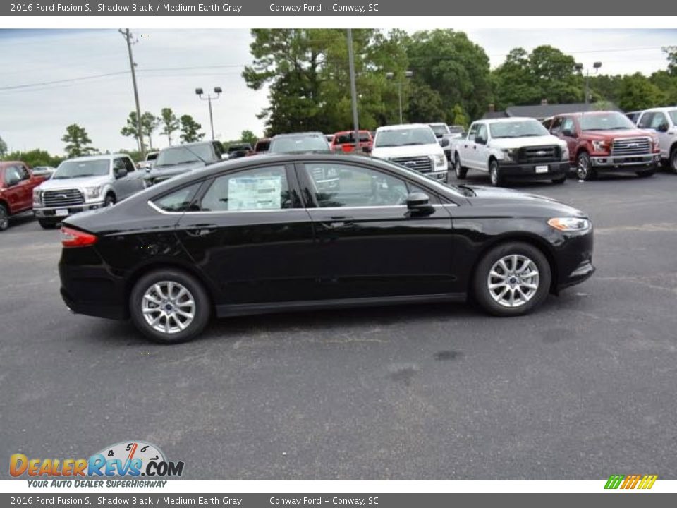 2016 Ford Fusion S Shadow Black / Medium Earth Gray Photo #3