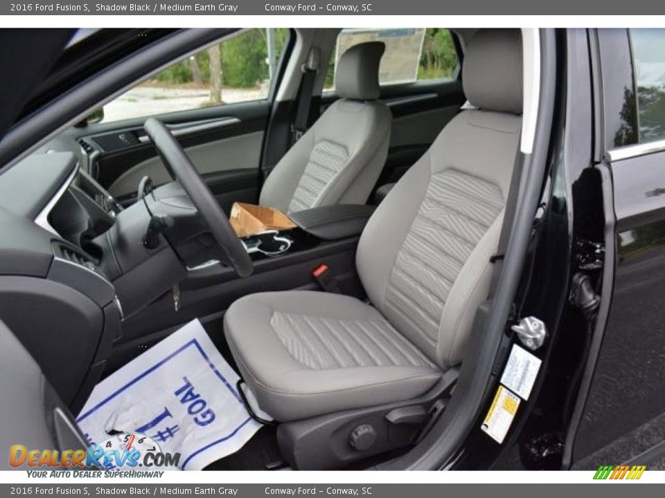 2016 Ford Fusion S Shadow Black / Medium Earth Gray Photo #14