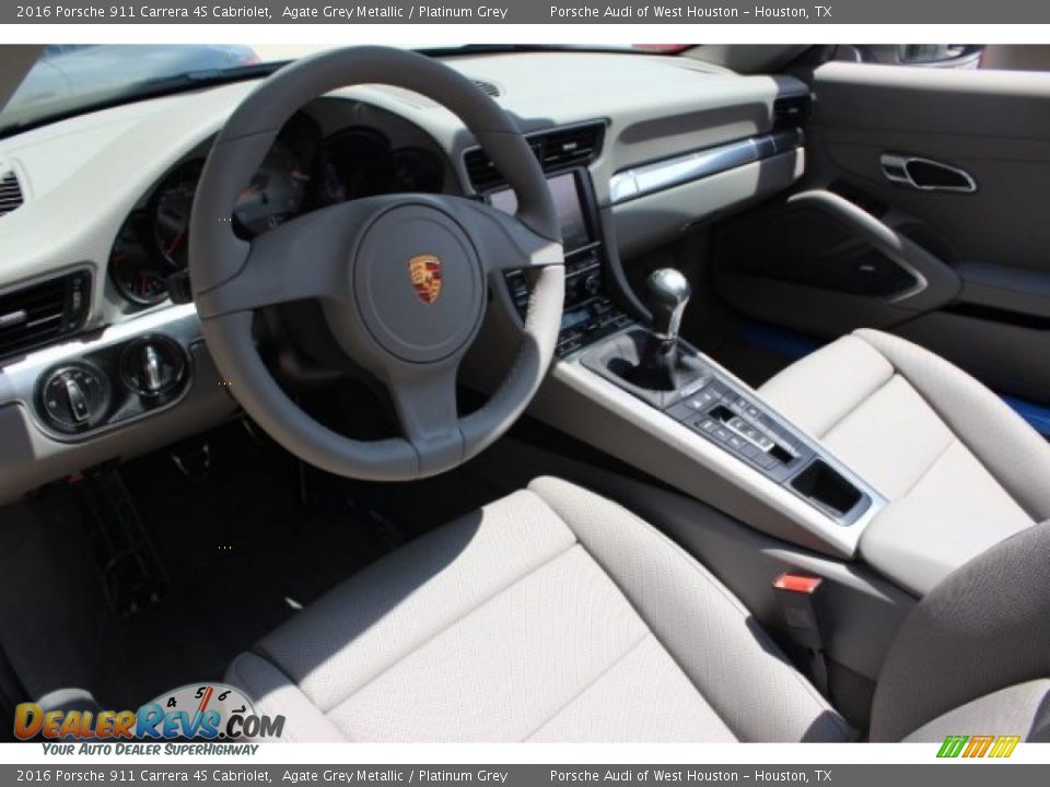 Platinum Grey Interior - 2016 Porsche 911 Carrera 4S Cabriolet Photo #20