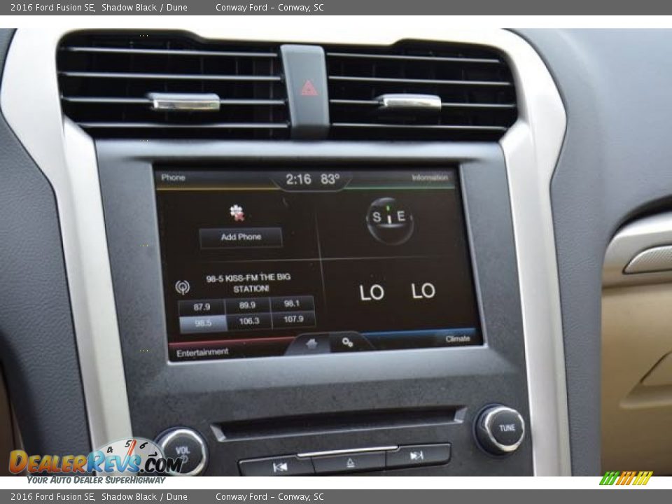 2016 Ford Fusion SE Shadow Black / Dune Photo #24