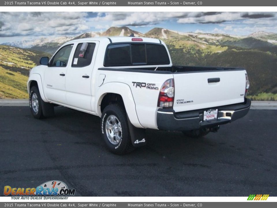 2015 Toyota Tacoma V6 Double Cab 4x4 Super White / Graphite Photo #3