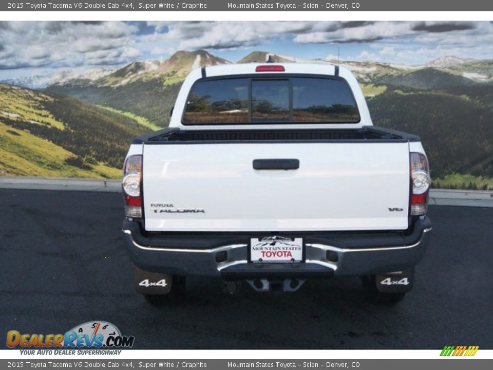 2015 Toyota Tacoma V6 Double Cab 4x4 Super White / Graphite Photo #4